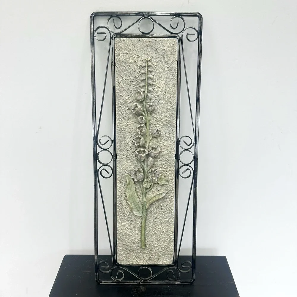 French Country Iron Scroll Floral Wall Farmhouse Botanical‎ Lavender Foxglove